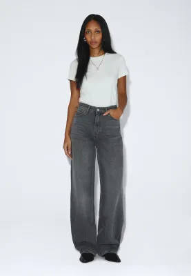 DR DENIM - Donna High Relaxed - Mid Grey Used