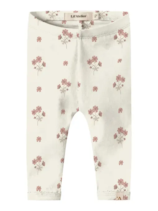 LIL ATELIER - 13251978 Slim Legging - Milk/Flower