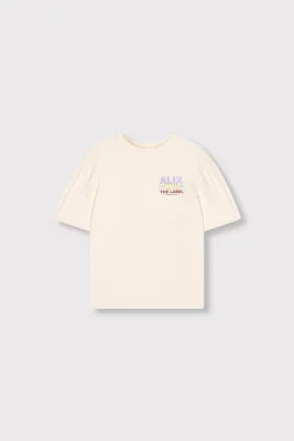 ALIX MINI - multi colour artwork t-shirt - Light ecru