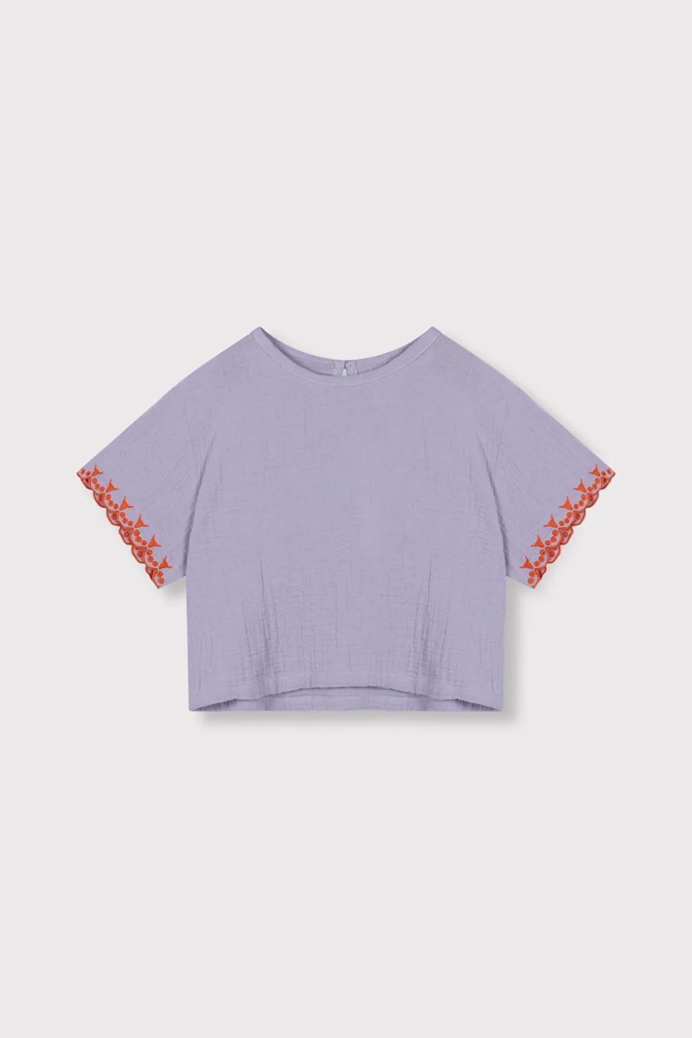 ALIX MINI - embroidered sleeves top - Lilac