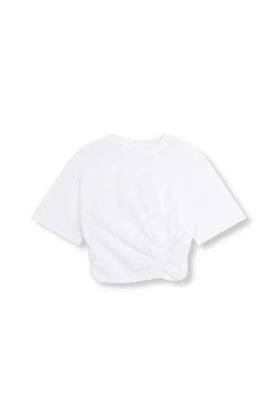 REFINED - Cropped Knot T-shirt Barr - White r