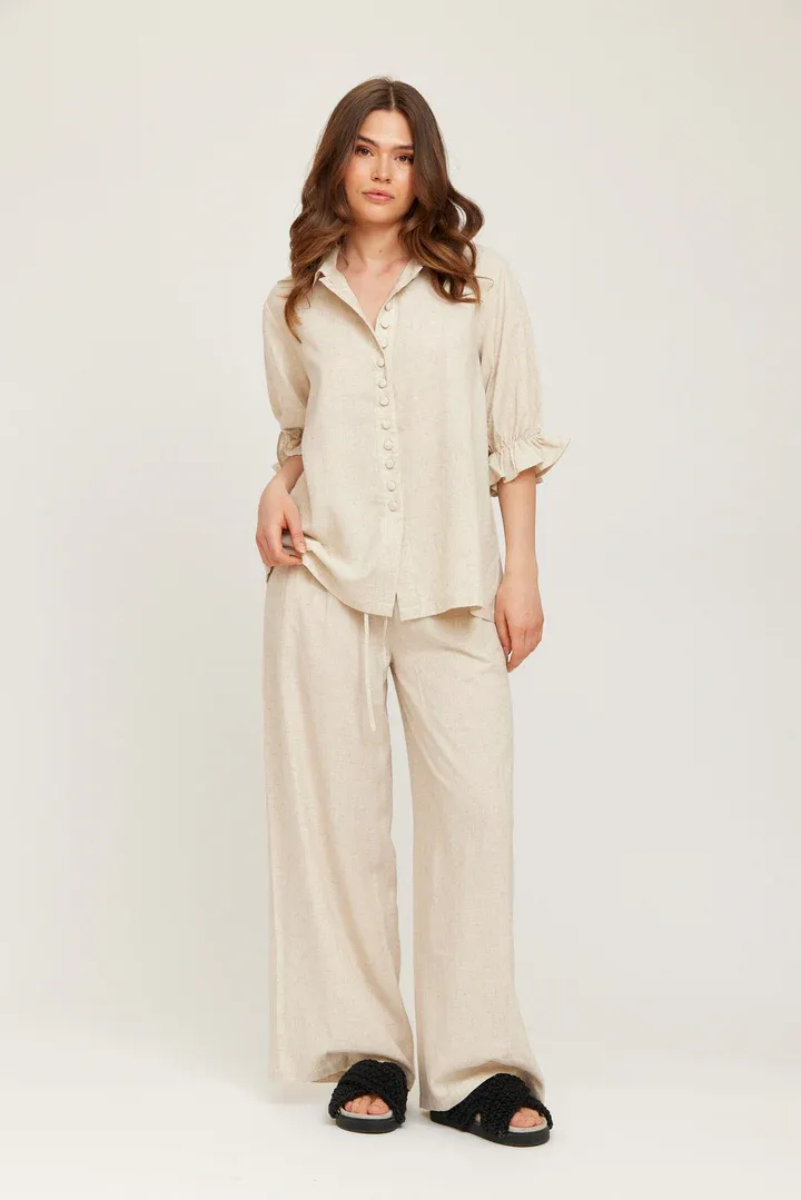 RUT - Maria Linnen Pants - Beige