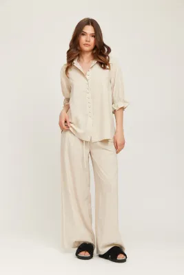 RUT - Maria Linnen Pants - Beige
