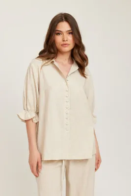 RUT - Maria Linnen Blouse - Beige