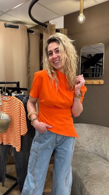 LUFF - One Shoulder Dropped Top - Orange