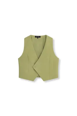 REFINED - Relaxed waistcoat Lillie - Matcha