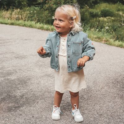 YOUR WISHES - Stretch Denim | Embroidery Jacket - Blue Tint