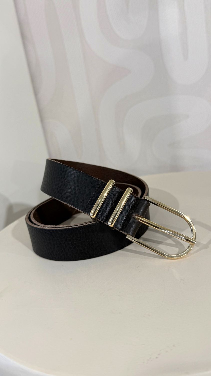 ELVY BELT - 30495 Leather - D. Brown/Gold