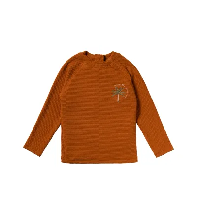 SALTED STORIES - Solid Swim Longsleeve - Bombay Brown