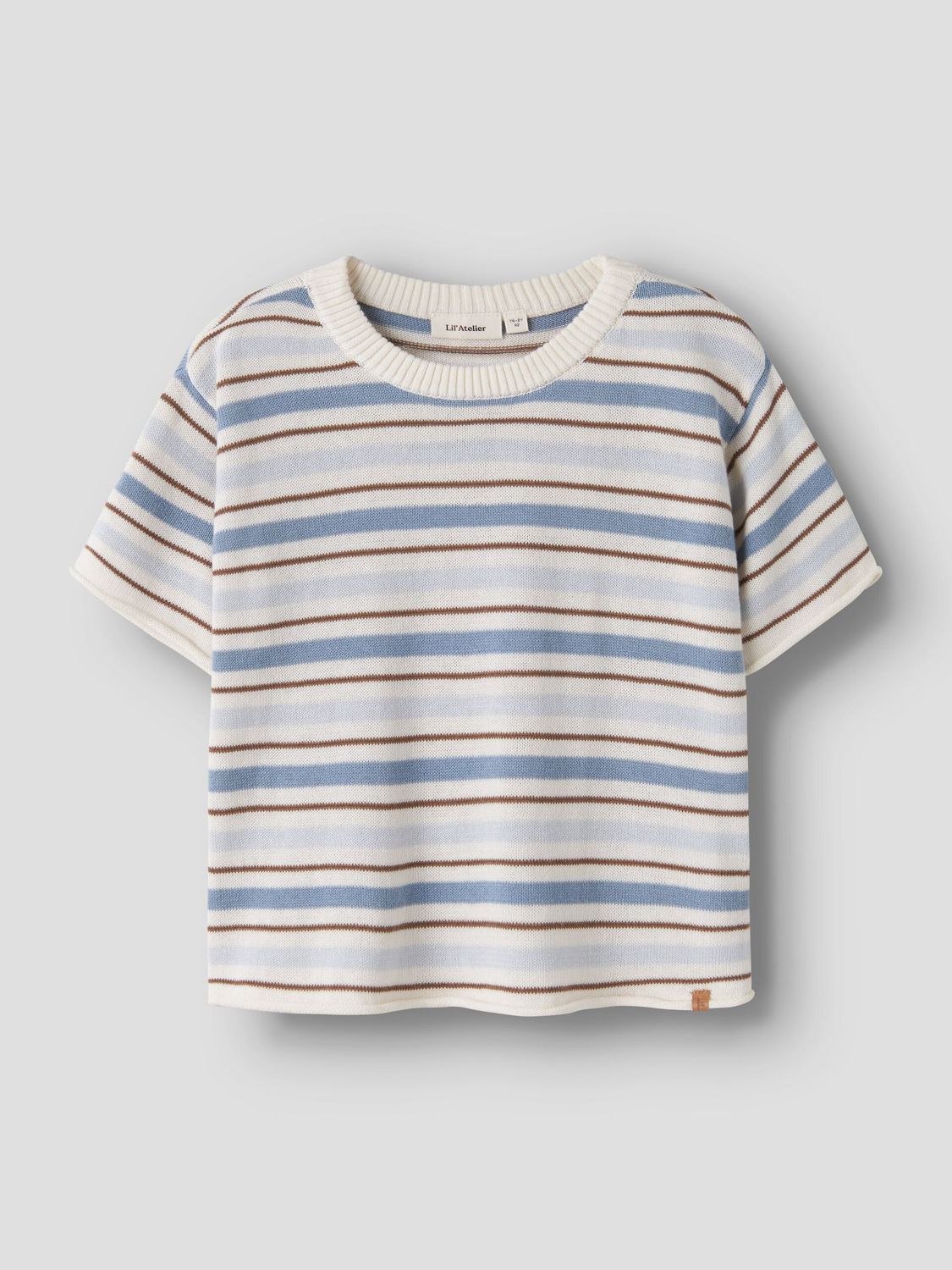 LIL ATELIER - 13256104 Hito Loose Knit - Milk/Dusty Blue