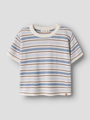 LIL ATELIER - 13256104 Hito Loose Knit - Milk/Dusty Blue