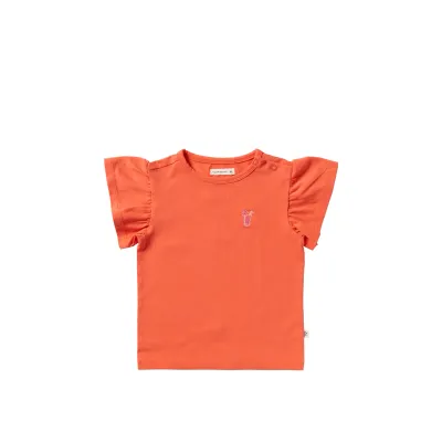 YOUR WISHES - Single Jersey | Ruffle Shirt - Coral