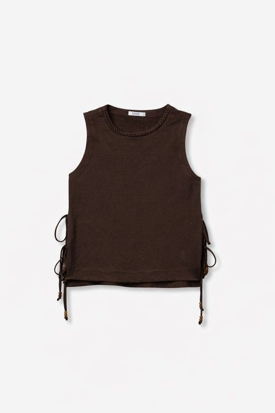 TIFFOSI - 10065837 Bresha Top - Chocolate Brown
