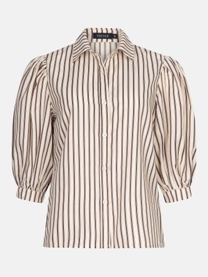 YDENCE - Blouse Bobbie - Brown Stripe