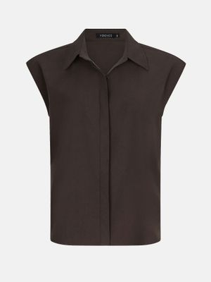 YDENCE - Blouse Sabrina - Dark Brown