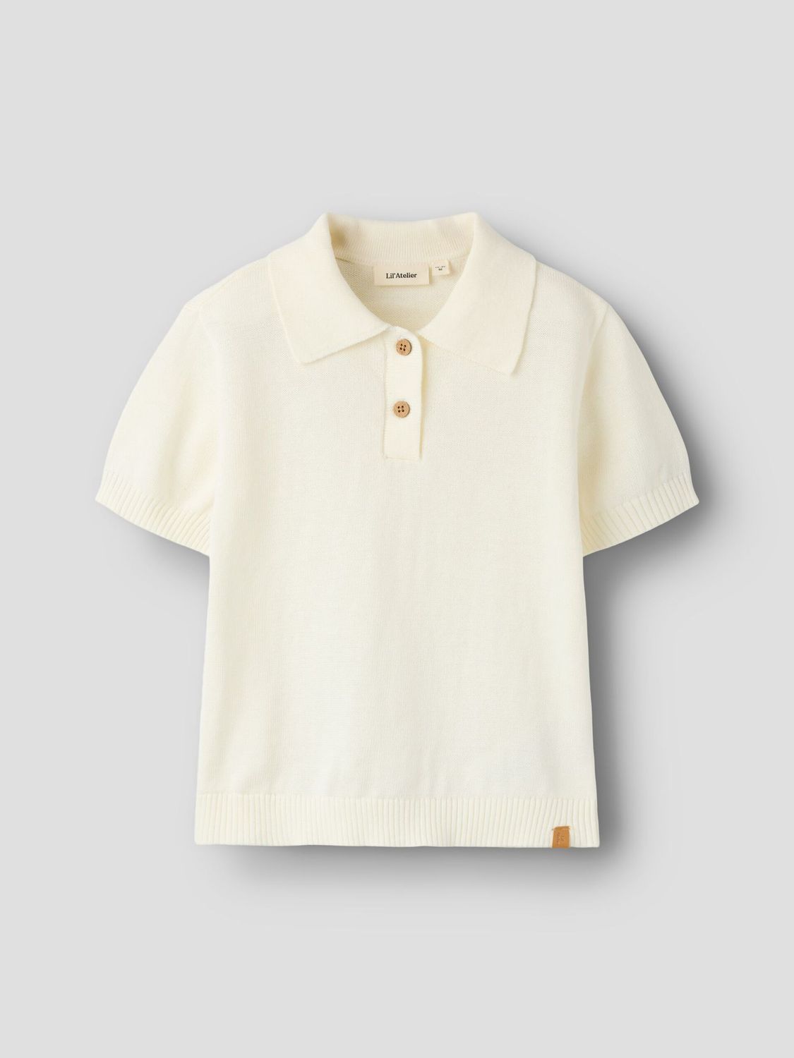 LIL ATELIER - 13262891 Hitos Loose Polo Knit - Coconut Milk