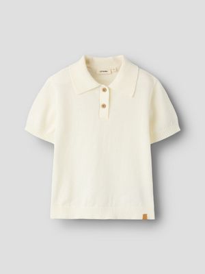 LIL ATELIER - 13262891 Hitos Loose Polo Knit - Coconut Milk
