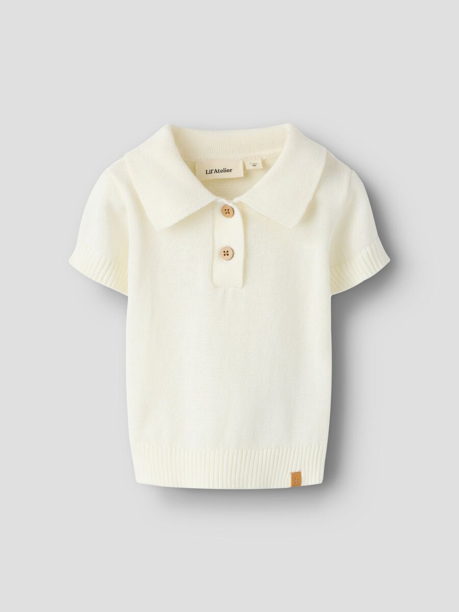 LIL ATELIER - 13262890 Hitos Loose Polo Knit - Coconut Milk