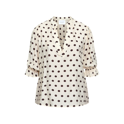 SISTERS POINT - 19851 Venny Top - Cream/Brown Dot