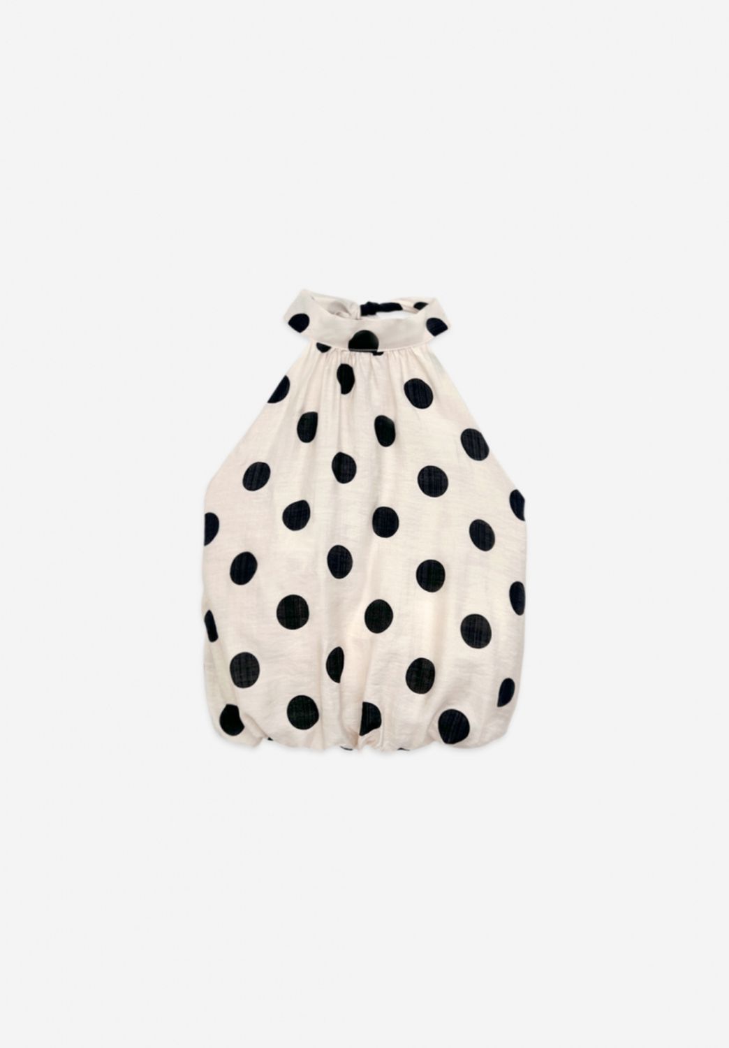 LUFF - Dot Halter Top - Ecru/Black