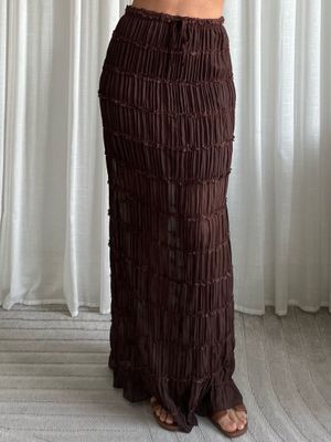 LUFF - Maxi Smocked Skirt - Brown