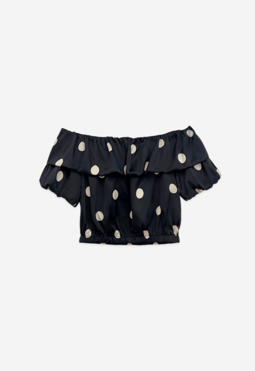 LUFF - Offshoulder Dot Top - Black/White