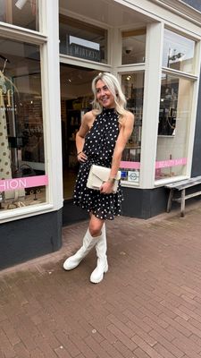 LUFF - Halter Dot Dress - Black