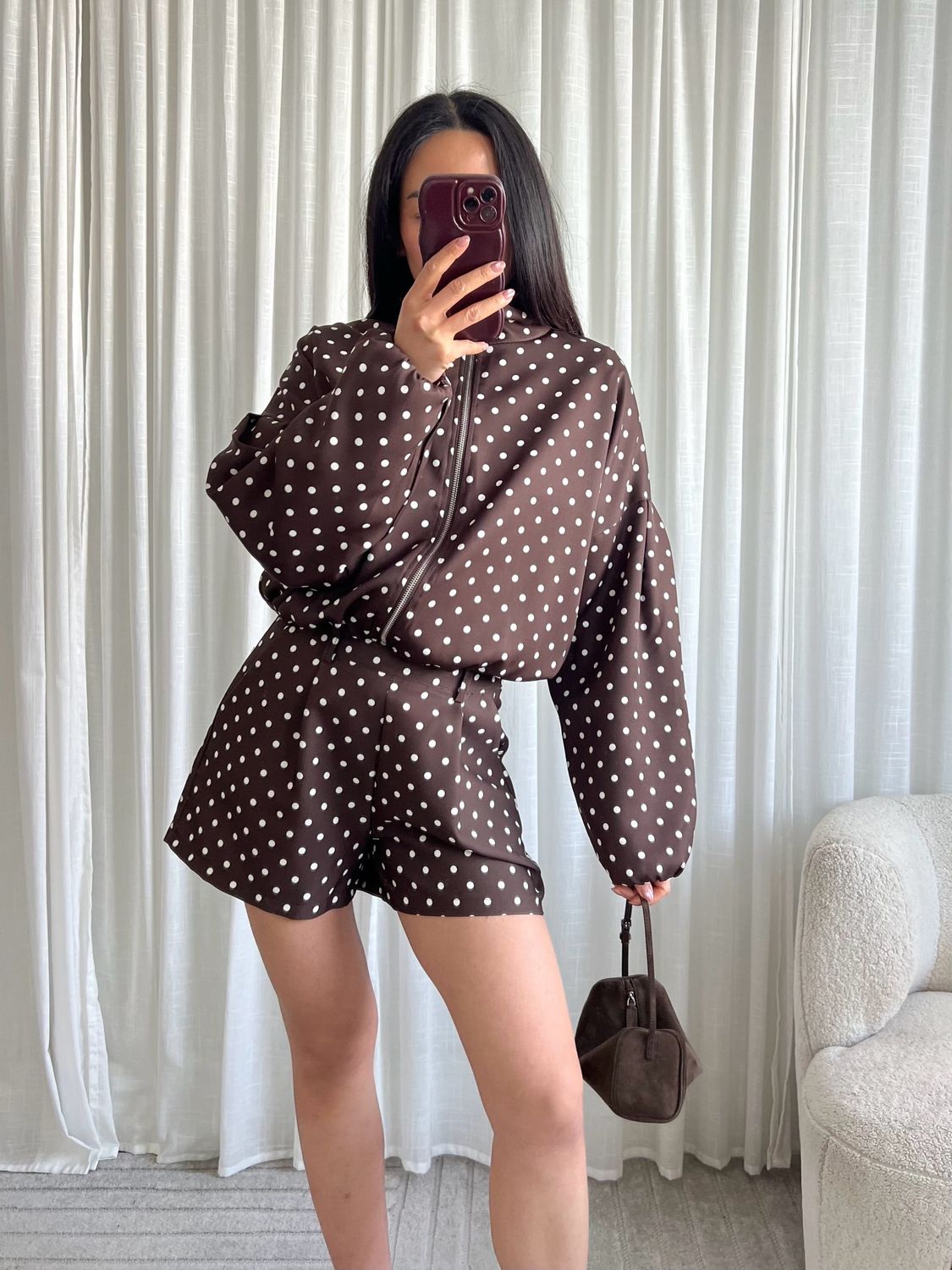 LUFF - Polka Dots Jacket - Brown