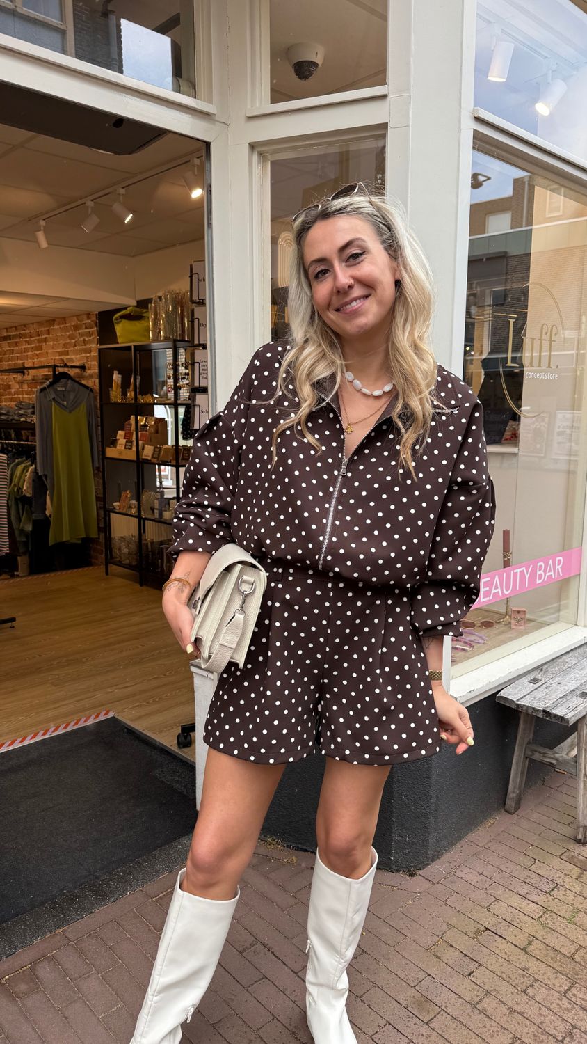 LUFF - Polka Dots Jacket - Brown
