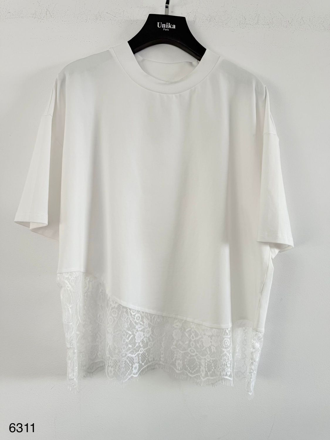 LUFF - Uni Tee with Lace - ONE SIZE - White