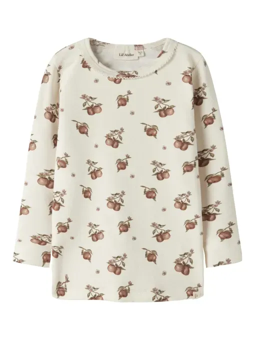 LIL ATELIER - 13257179 Gago Slim Top - Turtledove/Apples