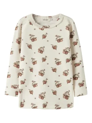 LIL ATELIER - 13257179 Gago Slim Top - Turtledove/Apples