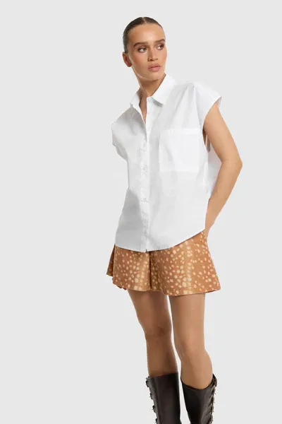 REFINED - Raffy Poplin Blouse - White