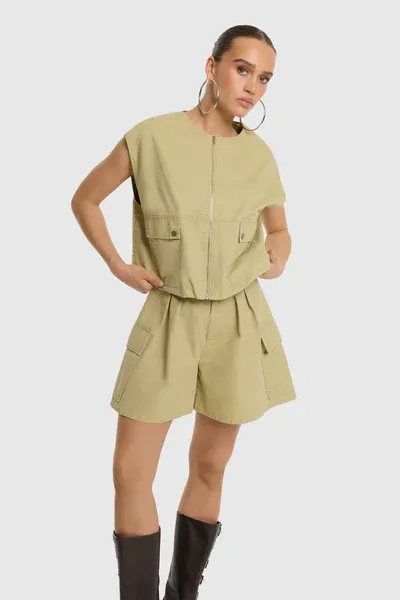 REFINED - Noa Cargo Gilet - Sand