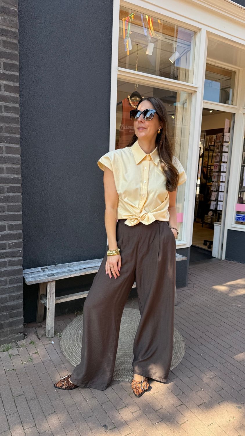 LUFF - Cotton Tee Blouse - Butter Yellow