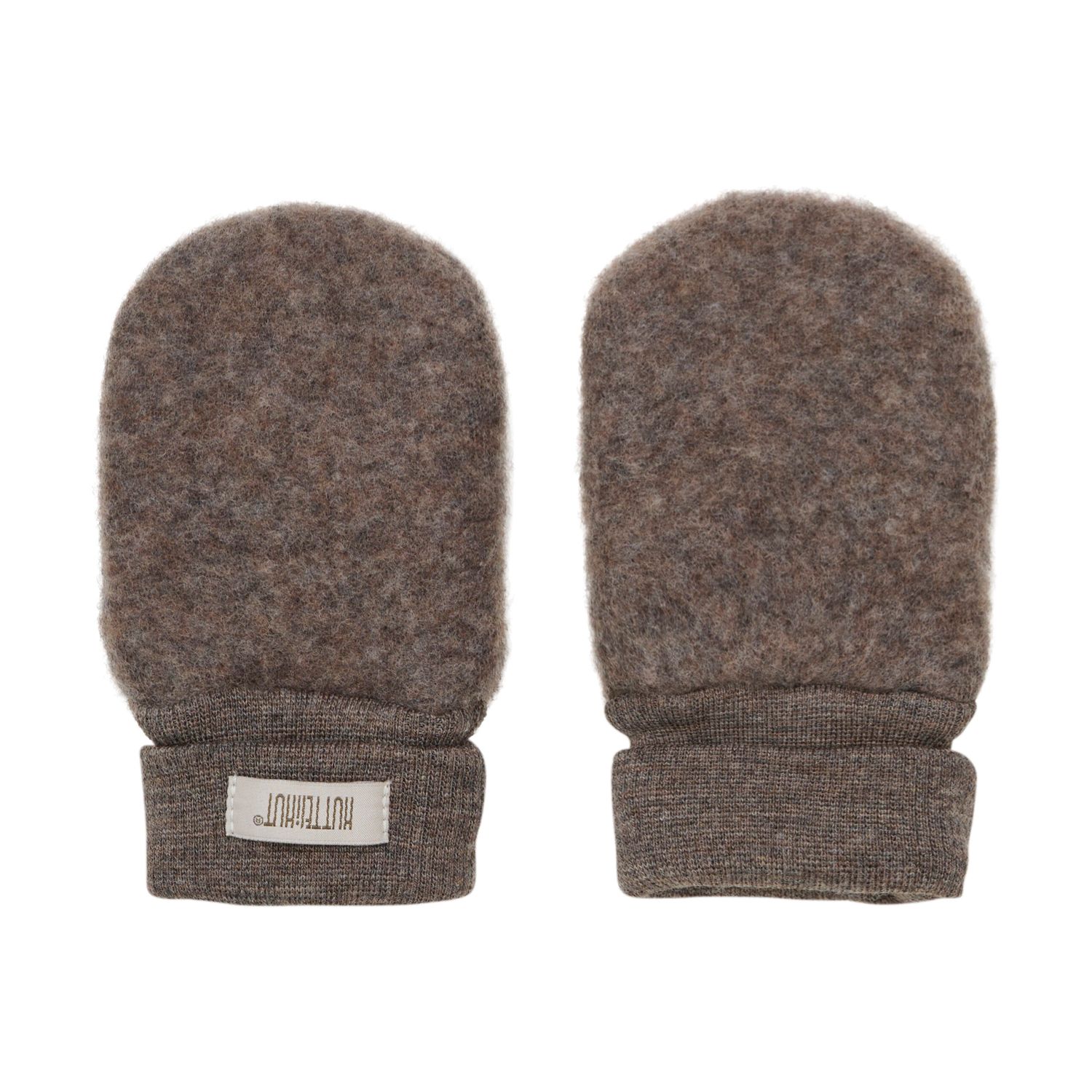 HUTTELITHUT - 6718 Mittens Wool Fleece - Brown Melange