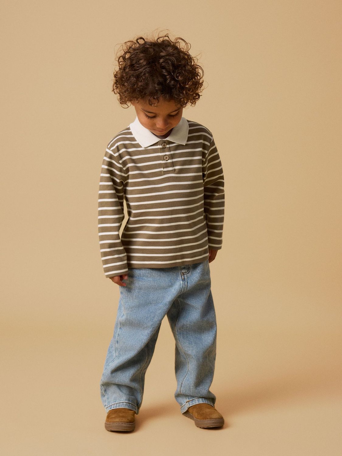 LIL ATELIER - 13257622 Loose Polo Top - Kangaroo/ Turtledove