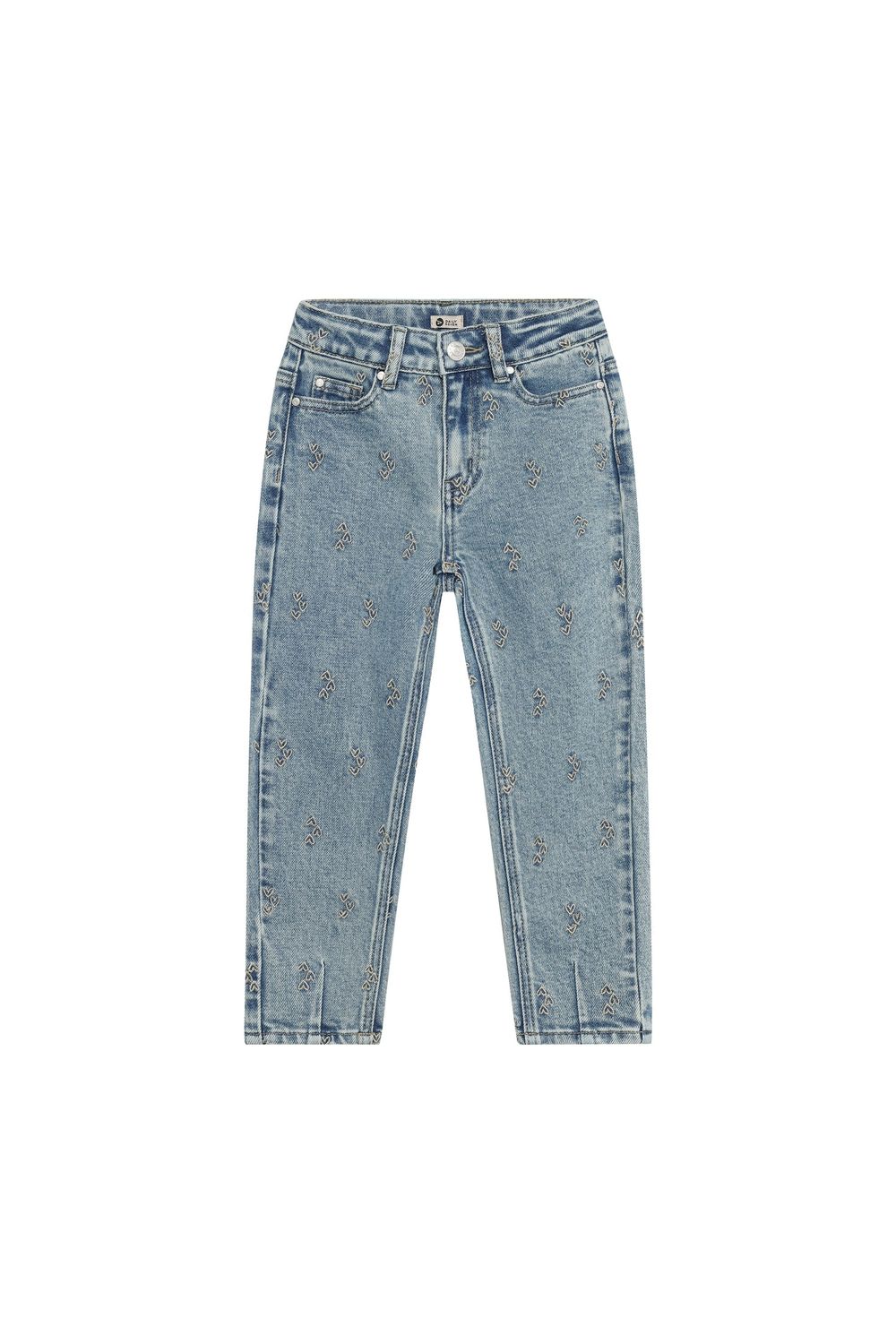DAILY SEVEN - 930487 Denim Mom Fit Embroidery - Blue Medium