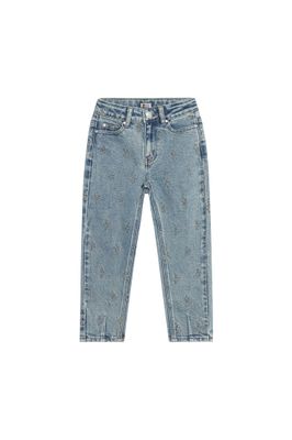 DAILY SEVEN - 930487 Denim Mom Fit Embroidery - Blue Medium