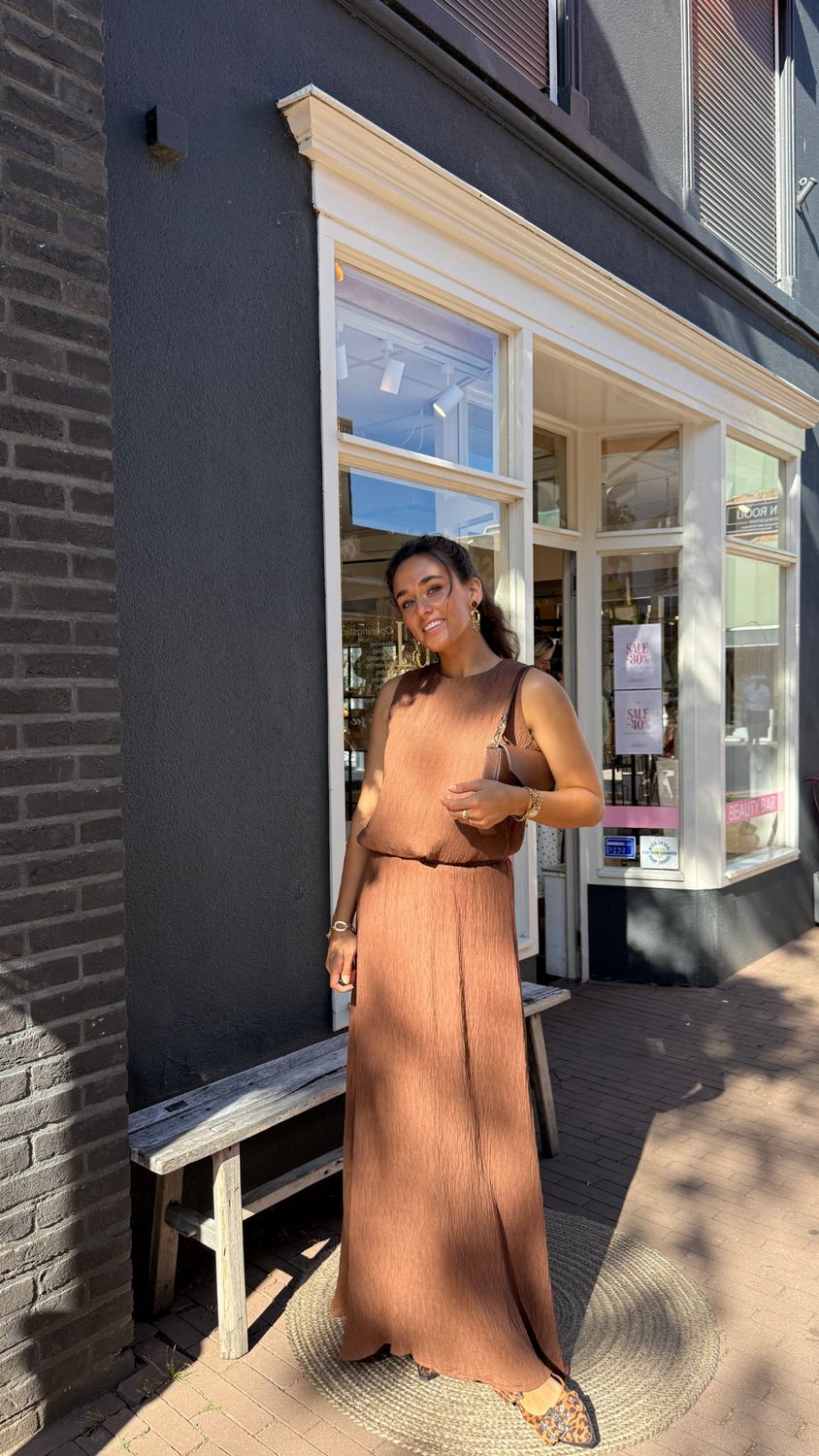 LUFF - Maxi Skirt &amp; Top - Brown - Setprijs