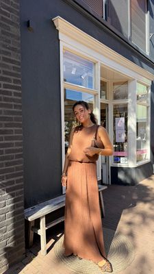 LUFF - Maxi Skirt &amp; Top - Brown - Setprijs