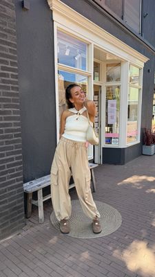 LUFF - Top With Gold Detail - Ecru