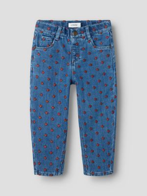 LIL ATELIER - 13264890 Liva Loose Jeans - Blue Denim/hearts