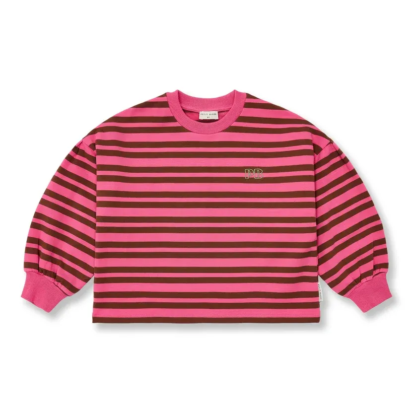 PETIT BLUSH - Easy Sweater - Stripe Pink/Brown