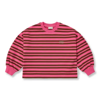 PETIT BLUSH - Easy Sweater - Stripe Pink/Brown