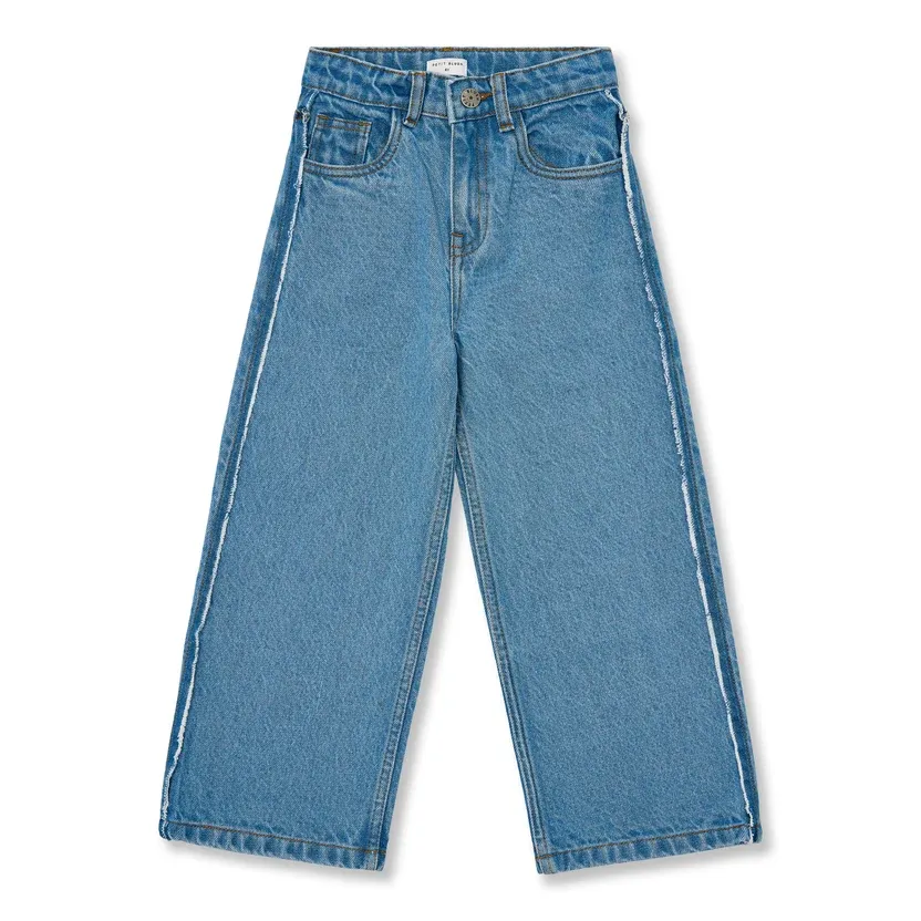 PETIT BLUSH - Wide Leg Jeans - Mid Blue