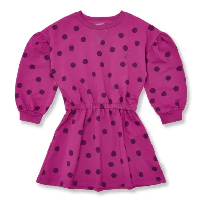 PETIT BLUSH - Skater Dress Dots - Deep Orchid