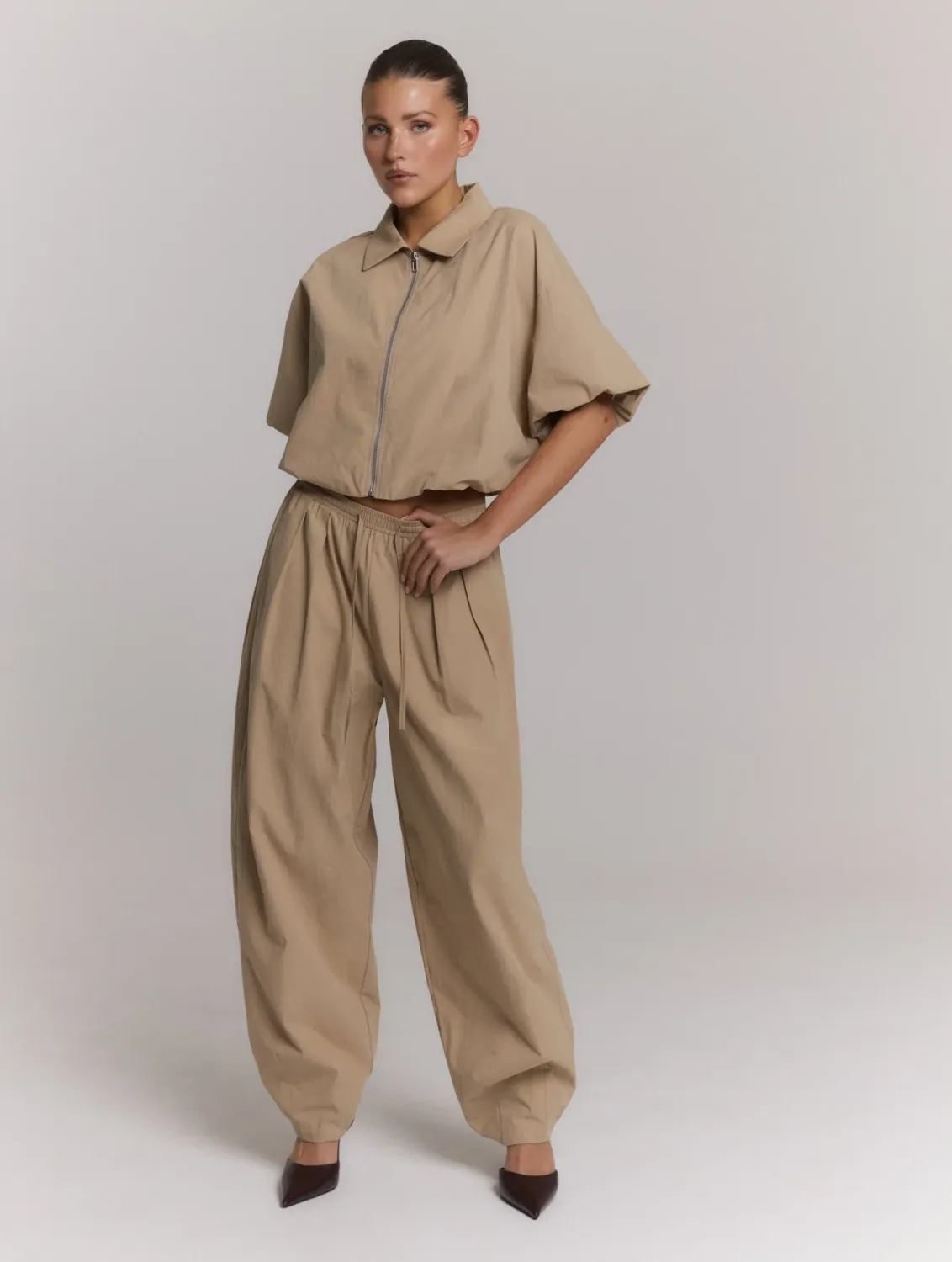 REFINED - Rooze Balloonfit Pantalon - Sand