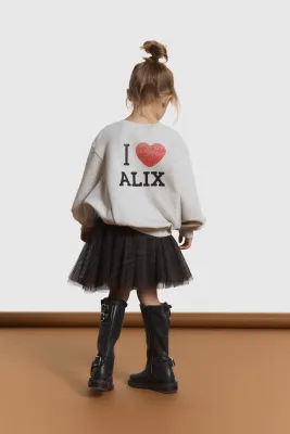 ALIX MINI - Batwing Sweater - Light Grey Melange