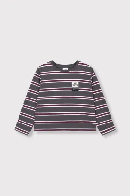 ALIX MINI - Stripe Longsleeve - Antracite